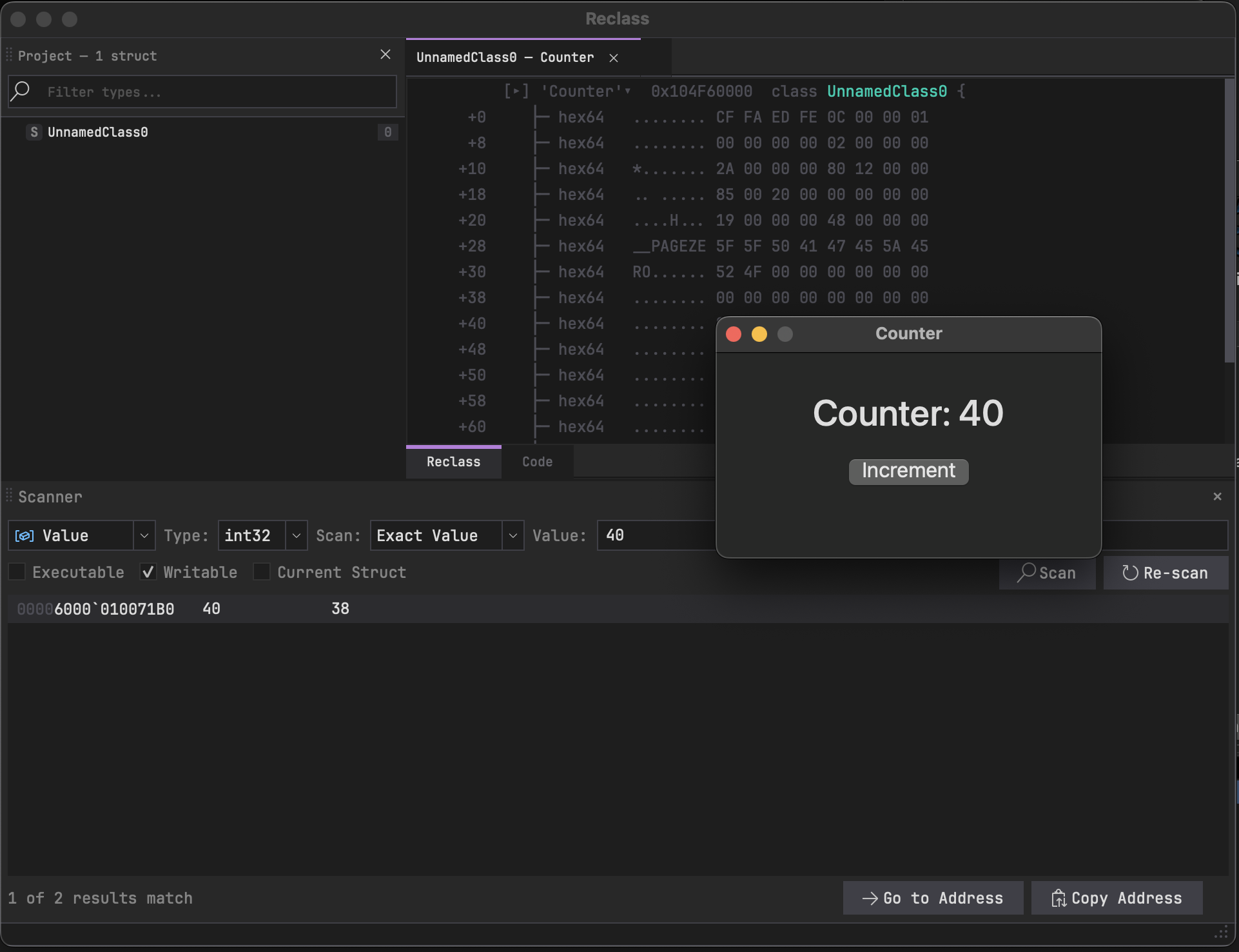 MacOS - Process Memory scanner