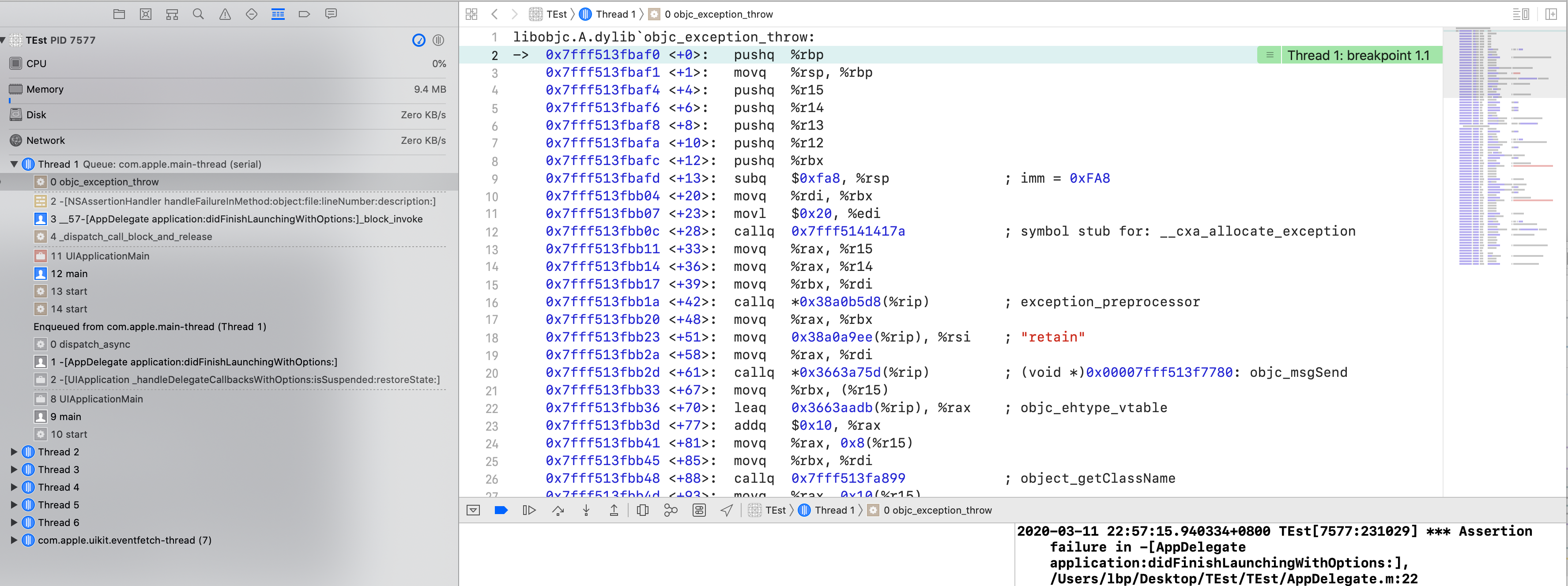 objc_exception_throw