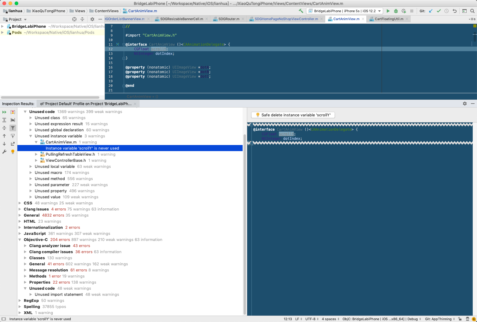 AppCode-code inspect